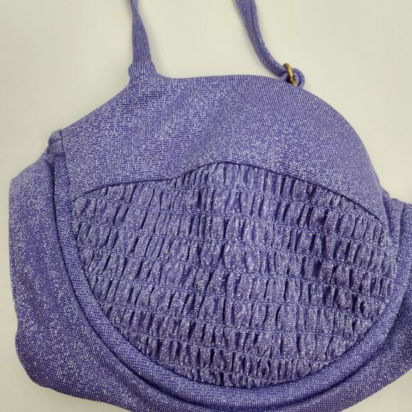 L*Space Marley Bikini Top in Amethyst Purple Metallic Size Small NWT Underwire - Picture 4 of 7